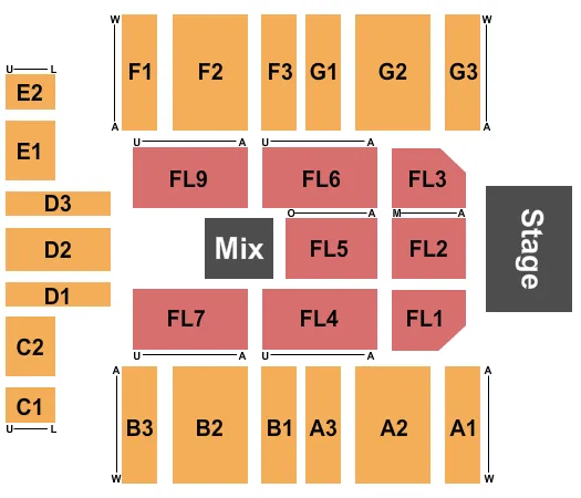 END STAGE Seating Map Seating Chart