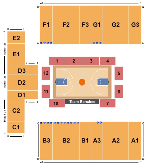 HARLEM GLOBETROTTERS 2 Seating Map Seating Chart