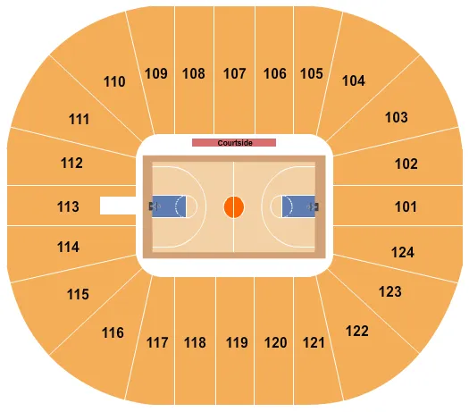 WILLIAM R JOHNSON COLISEUM BASKETBALL Seating Map Seating Chart