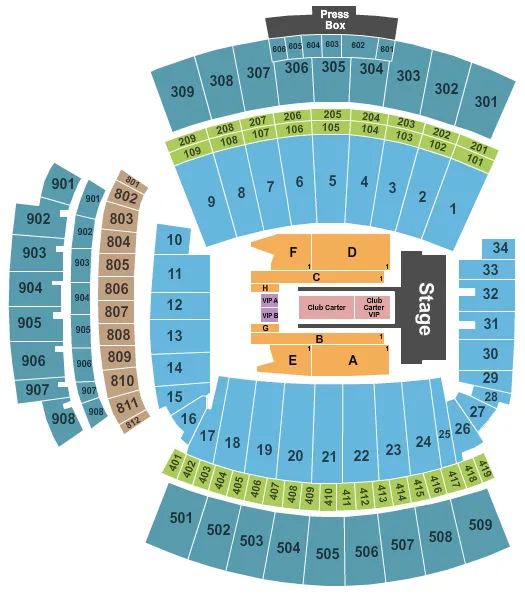 WILLIAMS BRICE STADIUM JAY Z BEYONCE Seating Map Seating Chart