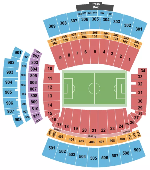 WILLIAMS BRICE STADIUM SOCCER Seating Map Seating Chart