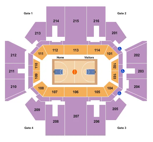 BASKETBALL Seating Map Seating Chart