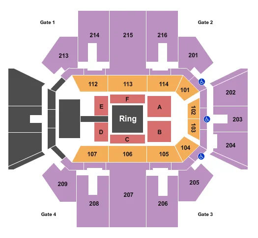 WWE Seating Map Seating Chart