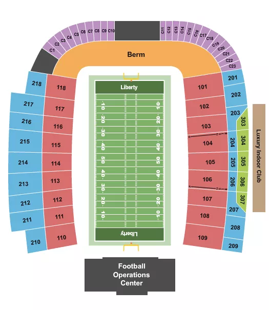 WILLIAMS STADIUM LYNCHBURG FOOTBALL Seating Map Seating Chart