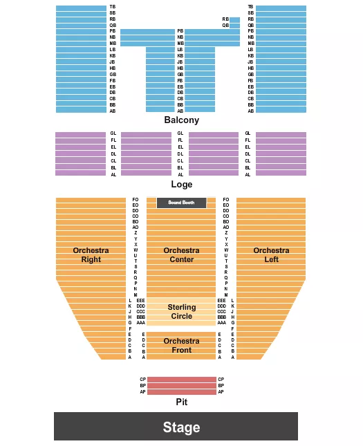 END STAGE Seating Map Seating Chart
