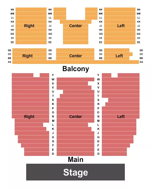END STAGE Seating Map Seating Chart