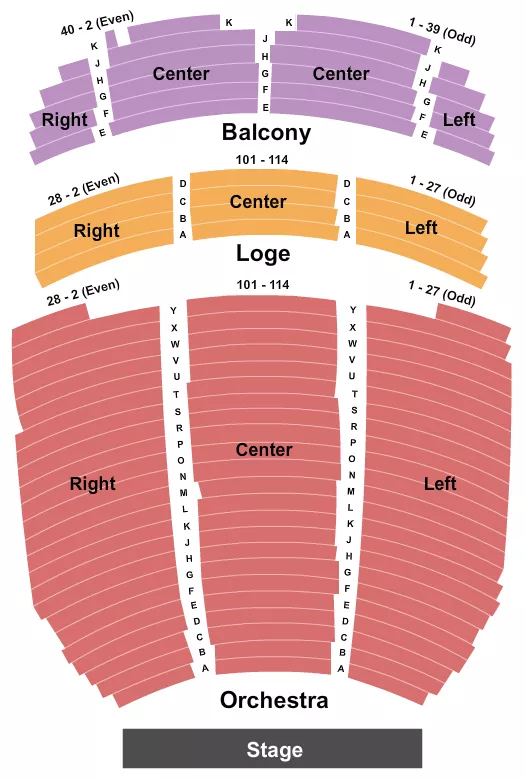 ENDSTAGE RCL Seating Map Seating Chart