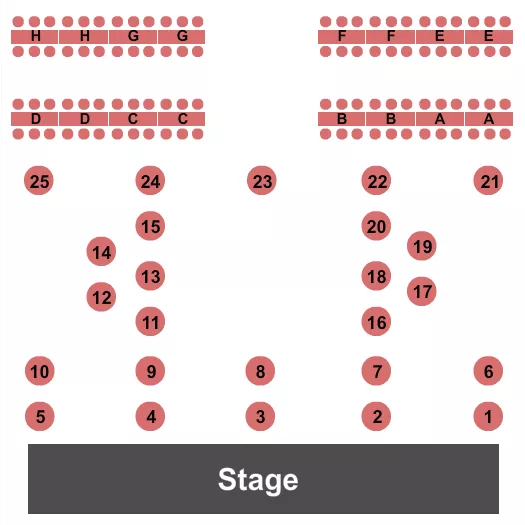 WIN RIVER RESORT CASINO ENDSTAGE TABLES Seating Map Seating Chart