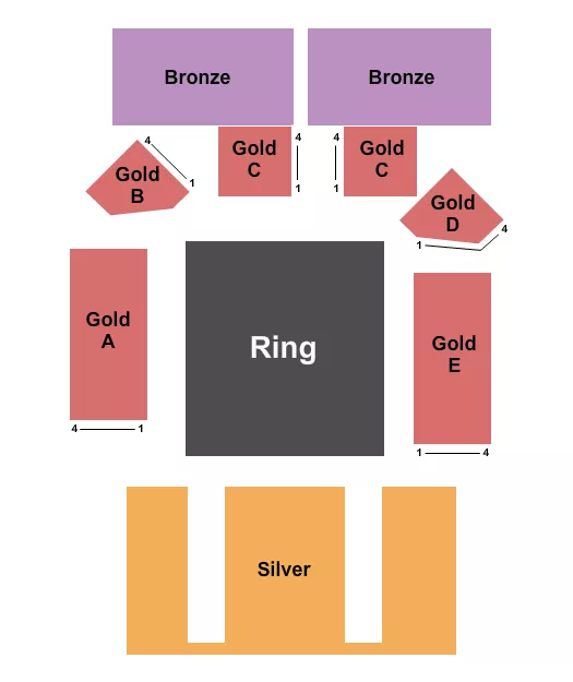 WIN RIVER RESORT CASINO WRESTLING Seating Map Seating Chart