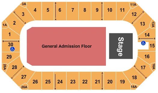ENDSTAGE GA FLOOR Seating Map Seating Chart