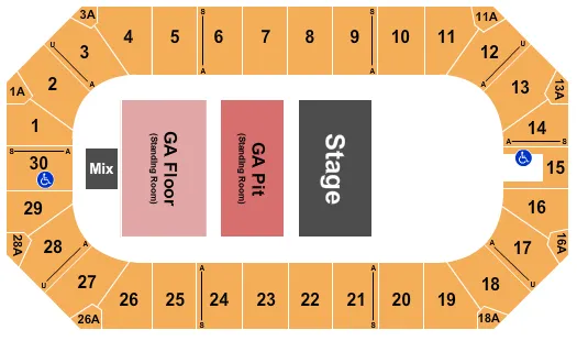 ENDSTAGE GA PIT GA FLR Seating Map Seating Chart