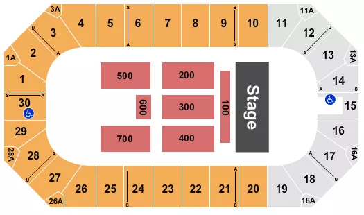 HALF HOUSE ENDSTAGE Seating Map Seating Chart