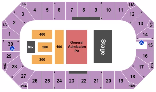 THE AVETT BROTHERS Seating Map Seating Chart