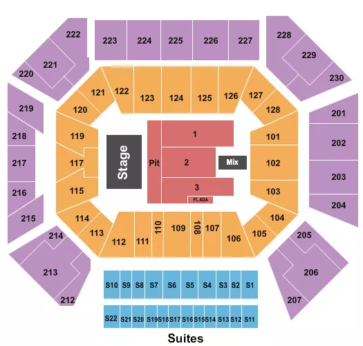 ENDSTAGE PIT Seating Map Seating Chart