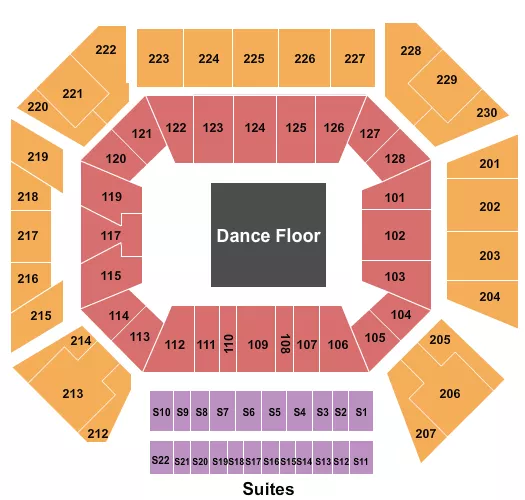 ENDSTAGE DANCEFLR Seating Map Seating Chart