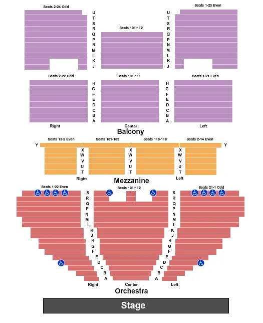 END STAGE Seating Map Seating Chart
