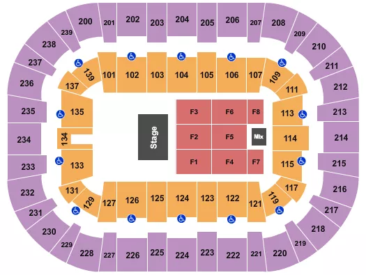 WOLSTEIN CENTER CSU CONVOCATION CENTER ENDSTAGE 2 Seating Map Seating Chart