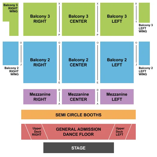 ENDSTAGE GA FLOOR Seating Map Seating Chart