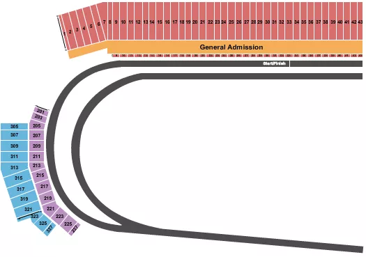 RACING 4 Seating Map Seating Chart