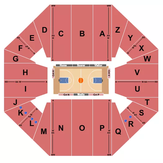 BASKETBALL Seating Map Seating Chart