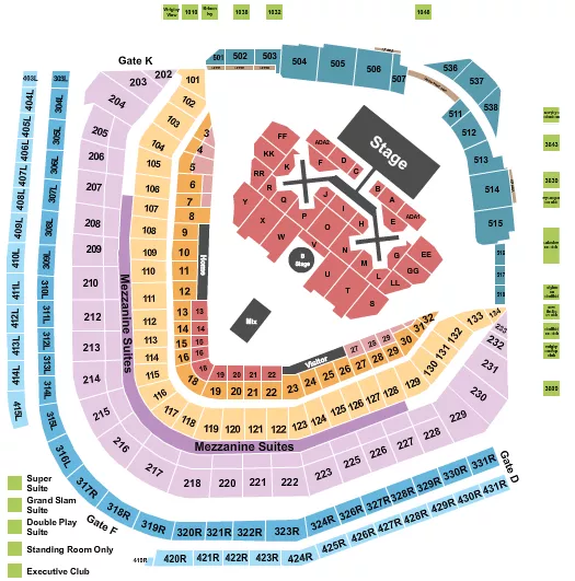 CHRIS BROWN Seating Map Seating Chart