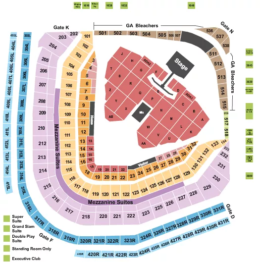 JONAS BROTHERS Seating Map Seating Chart