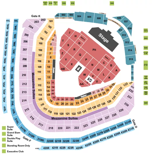 MUMFORD SONS Seating Map Seating Chart