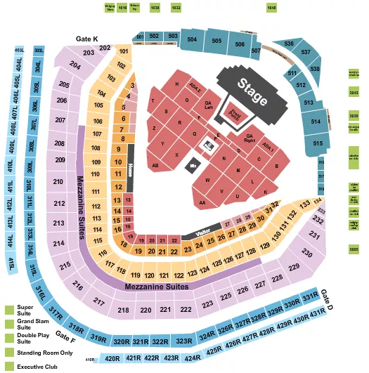 NOAH KAHAN Seating Map Seating Chart