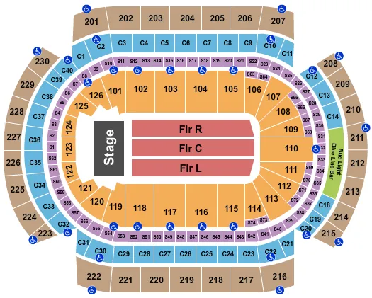 END STAGE Seating Map Seating Chart