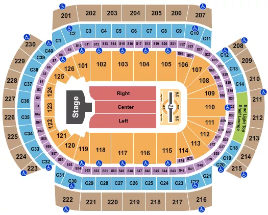 JUSTIN TIMBERLAKE Seating Map Seating Chart
