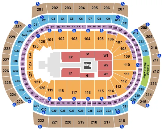 WWE 2 Seating Map Seating Chart