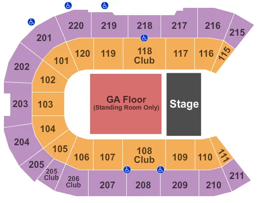 ENDSTAGE GA FLR 2 Seating Map Seating Chart