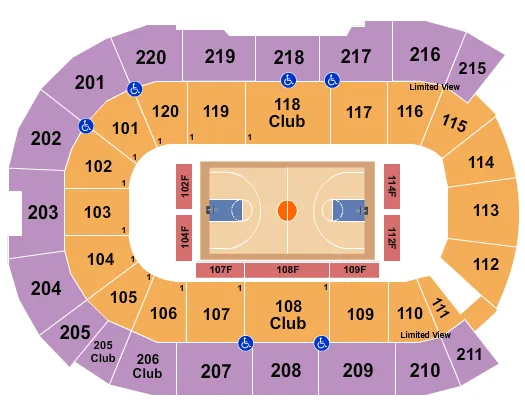 HARLEM GLOBETROTTERS Seating Map Seating Chart