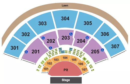 XFINITY CENTER MA ENDSTAGE LARGE GA PIT Seating Map Seating Chart