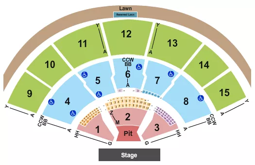 XFINITY CENTER MA ENDSTAGE GA PIT Seating Map Seating Chart