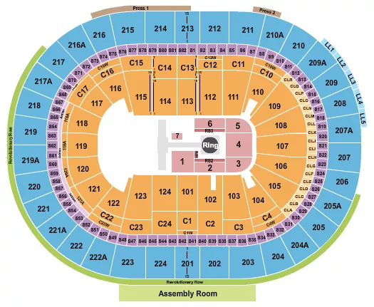 BARE KNUCKLE FIGHTING Seating Map Seating Chart