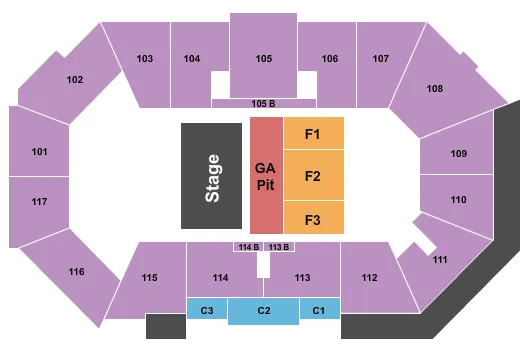 ENDSTAGE GA PIT Seating Map Seating Chart