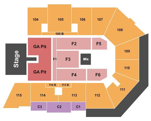 PARKER MCCOLLUM Seating Map Seating Chart