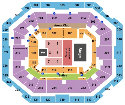 ENDSTAGE GA PIT Seating Map Seating Chart