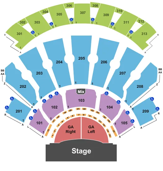 FLORIDA GEORGIA LINE Seating Map Seating Chart