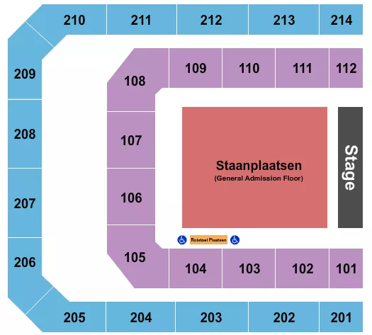 ENDSTAGE GA FLOOR Seating Map Seating Chart